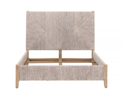 Essentials Woven Malay Cal King Bed - White Wash Natural Gray