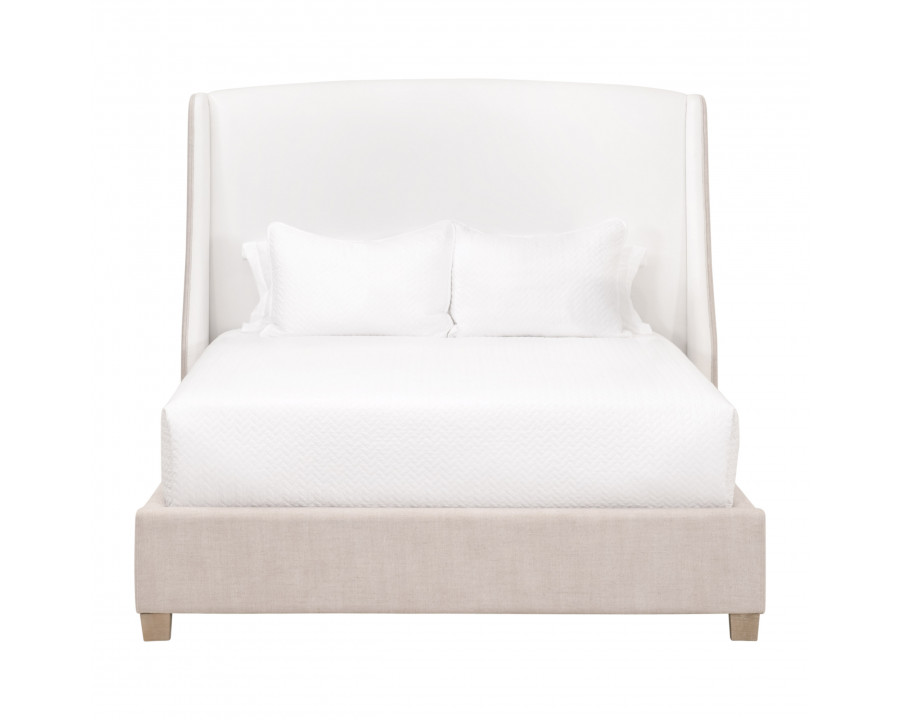 Essentials - Sloan Queen Bed in LiveSmart Peyton-Pearl, Bisque, Natural Gray Oak