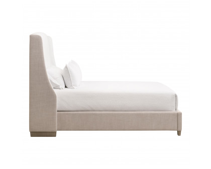 Essentials - Sloan Queen Bed in LiveSmart Peyton-Pearl, Bisque, Natural Gray Oak