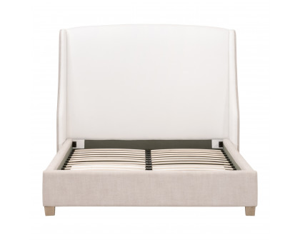 Essentials - Sloan Queen Bed in LiveSmart Peyton-Pearl, Bisque, Natural Gray Oak