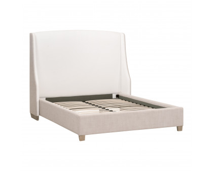 Essentials - Sloan Queen Bed in LiveSmart Peyton-Pearl, Bisque, Natural Gray Oak