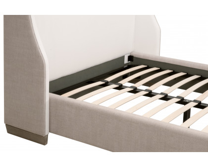 Essentials - Sloan Queen Bed in LiveSmart Peyton-Pearl, Bisque, Natural Gray Oak