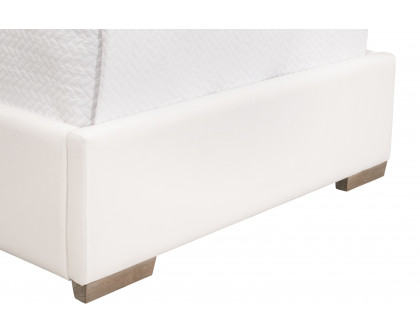 Essentials - Stewart Twin Size Upholstered Bed in LiveSmart Peyton-Pearl, Natural Gray Oak