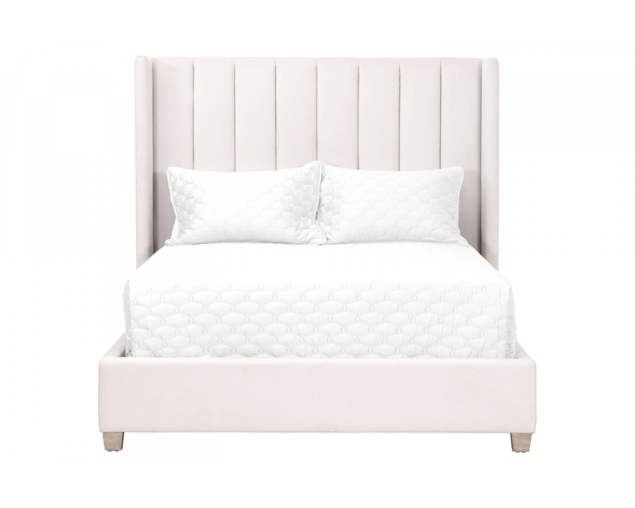 Essentials Chandler Queen Bed - Cream Velvet