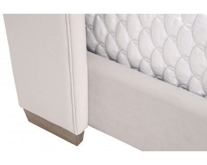 Essentials Chandler Queen Bed - Cream Velvet