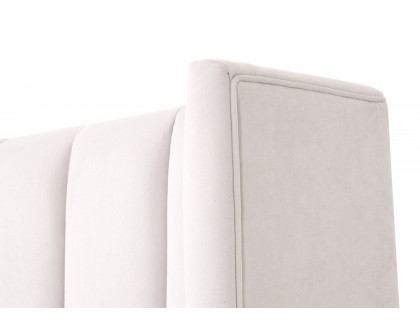 Essentials Chandler Queen Bed - Cream Velvet