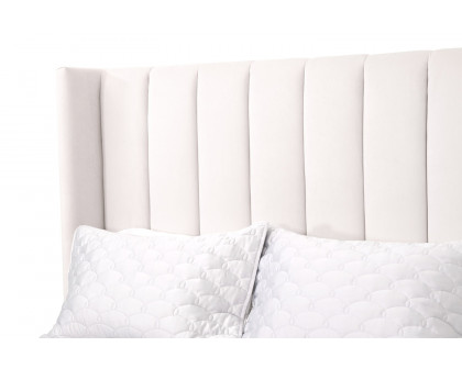 Essentials Chandler Queen Bed - Cream Velvet