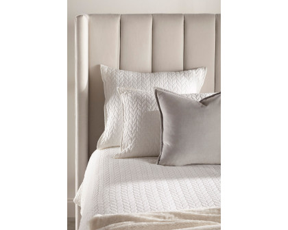 Essentials Chandler Queen Bed - Cream Velvet