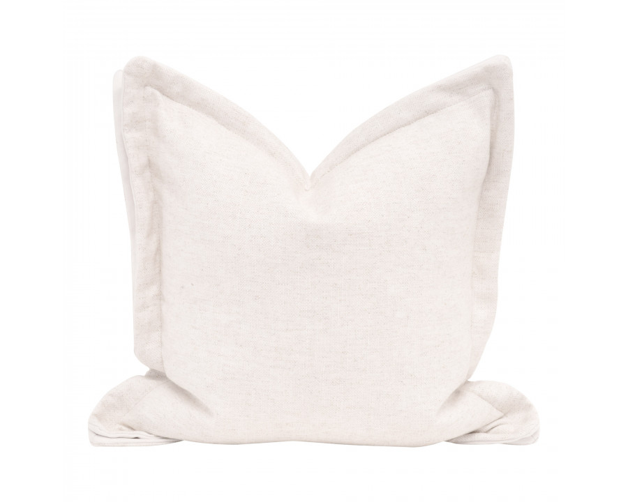 Essentials - The Little Bit Country 22" Pillow Set of 2 in Performance Textured Cream Linen, LiveSmart Machale-Ivory Flange