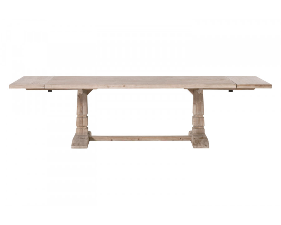 Essentials - Bella Antique Hayes Extension Dining Table in Smoke Gray Pine