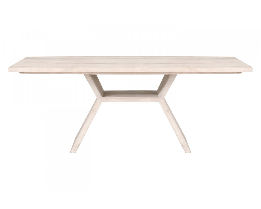 Essentials - Bella Antique Bridge Dining Table in White Wash Pine