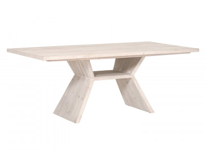 Essentials - Bella Antique Bridge Dining Table in White Wash Pine