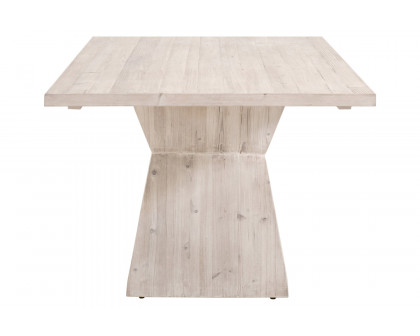 Essentials - Bella Antique Bridge Dining Table in White Wash Pine