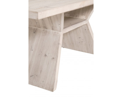 Essentials - Bella Antique Bridge Dining Table in White Wash Pine