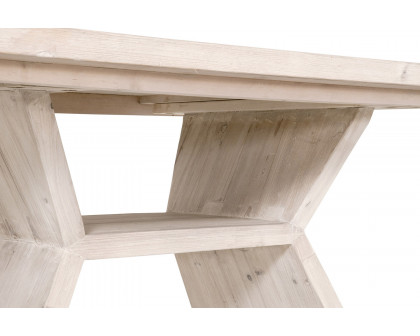 Essentials - Bella Antique Bridge Dining Table in White Wash Pine