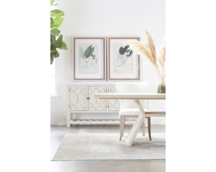 Essentials - Bella Antique Bridge Dining Table in White Wash Pine