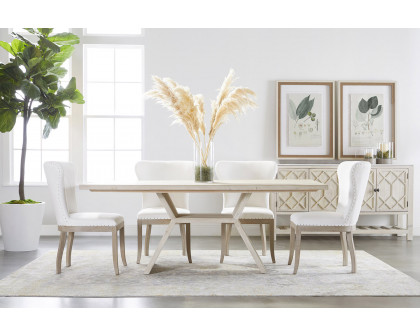 Essentials - Bella Antique Bridge Dining Table in White Wash Pine