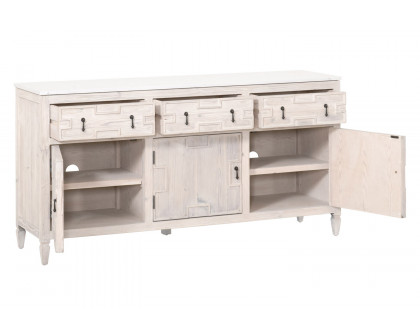 Essentials - Bella Antique Emerie Media Sideboard in White Wash Pine