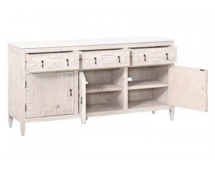 Essentials - Bella Antique Emerie Media Sideboard in White Wash Pine