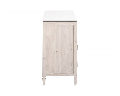 Essentials - Bella Antique Emerie Media Sideboard in White Wash Pine