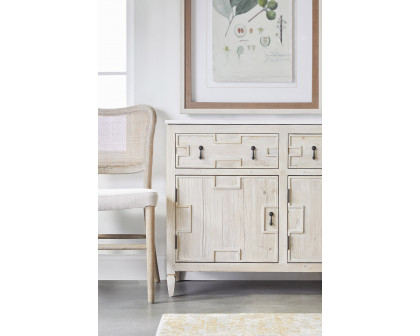 Essentials - Bella Antique Emerie Media Sideboard in White Wash Pine