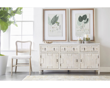 Essentials - Bella Antique Emerie Media Sideboard in White Wash Pine