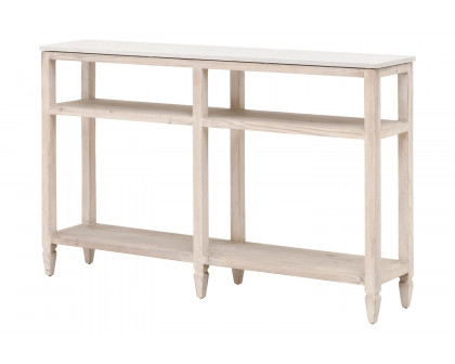 Essentials Bella Antique Emerie Narrow Console Table - White Wash