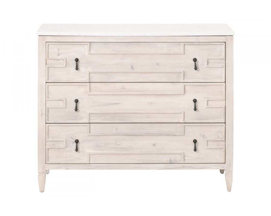 Essentials - Bella Antique Emerie Entry Cabinet in White Wash Pine