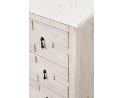 Essentials - Bella Antique Emerie Entry Cabinet in White Wash Pine