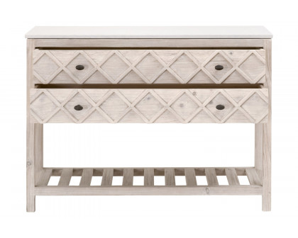 Essentials - Bella Antique Willow Entry Cabinet in White Wash