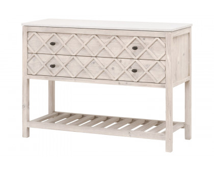 Essentials - Bella Antique Willow Entry Cabinet in White Wash