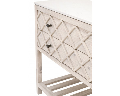 Essentials - Bella Antique Willow Entry Cabinet in White Wash