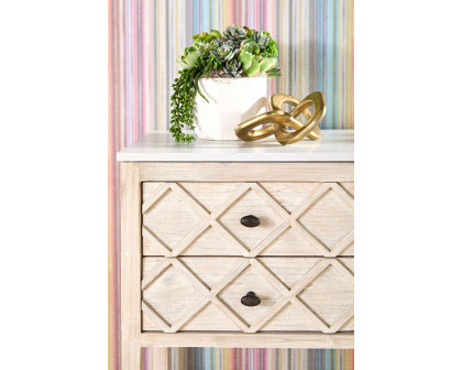 Essentials - Bella Antique Willow Entry Cabinet in White Wash