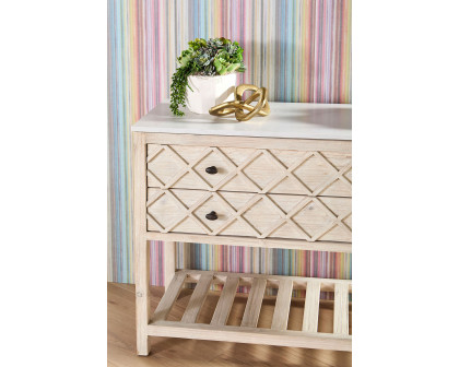 Essentials - Bella Antique Willow Entry Cabinet in White Wash