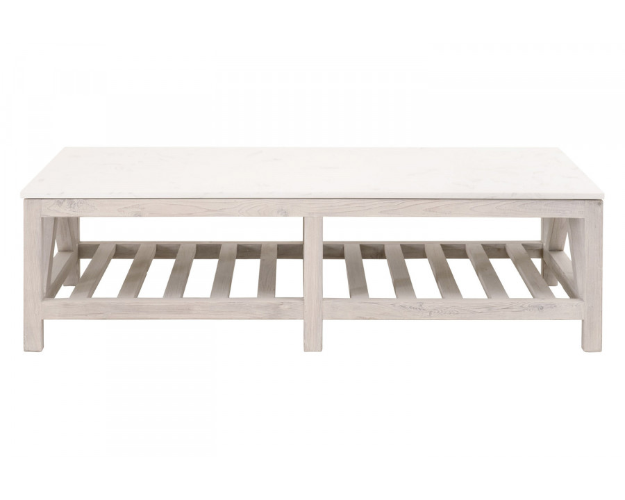 Essentials Bella Antique Spruce Coffee Table - White Wash Pine