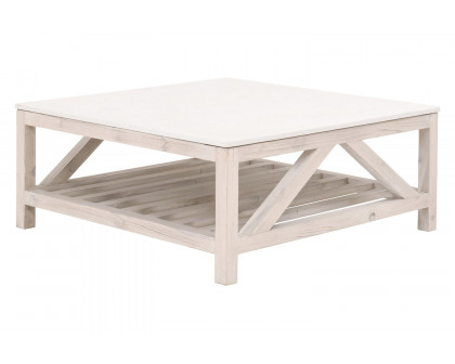 Essentials Bella Antique Spruce Square Coffee Table - White Wash Pine