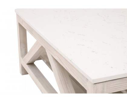 Essentials Bella Antique Spruce Square Coffee Table - White Wash Pine