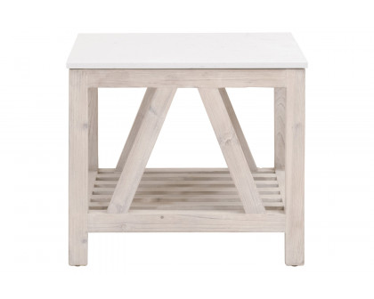 Essentials Bella Antique Spruce End Table - White Wash Pine