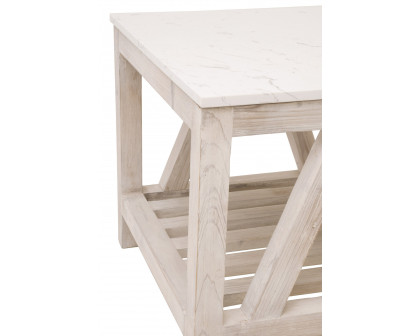 Essentials Bella Antique Spruce End Table - White Wash Pine