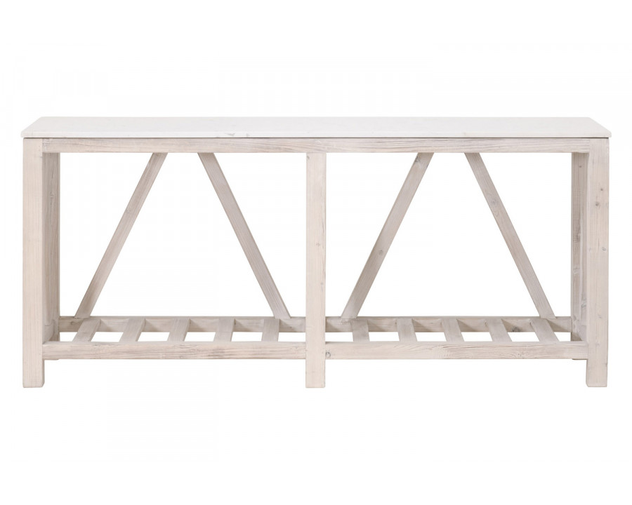 Essentials - Bella Antique Spruce Console Table in White Wash Pine