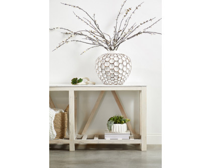 Essentials - Bella Antique Spruce Console Table in White Wash Pine