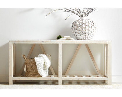 Essentials - Bella Antique Spruce Console Table in White Wash Pine