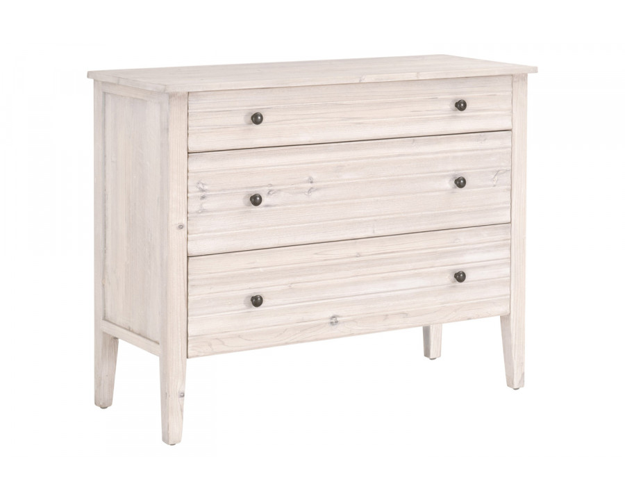 Essentials - Bella Antique Cammile Entry Cabinet in White Wash Pine