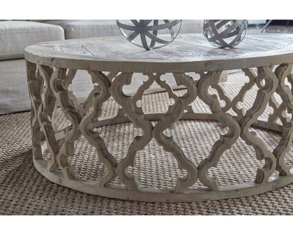 Essentials Bella Antique Clover Large Coffee Table - Smoke Gray