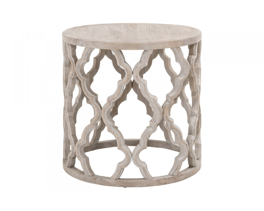 Essentials Bella Antique Clover Large End Table - Smoke Gray