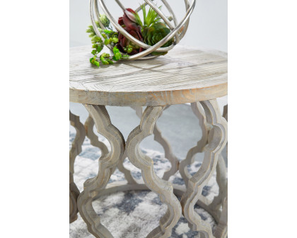 Essentials Bella Antique Clover Large End Table - Smoke Gray