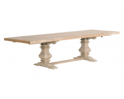 Essentials - Bella Antique Monastery Extension Dining Table in Smoke Gray