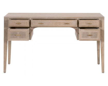 Essentials - Bella Antique Cane Desk in Smoke Gray