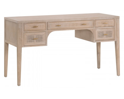 Essentials - Bella Antique Cane Desk in Smoke Gray