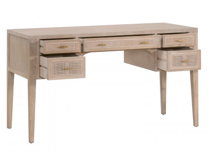 Essentials - Bella Antique Cane Desk in Smoke Gray